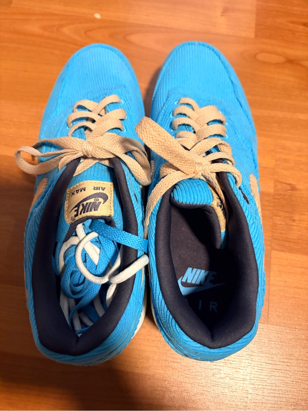 Nike Kids Bright Blue Sneakers with Tan Laces